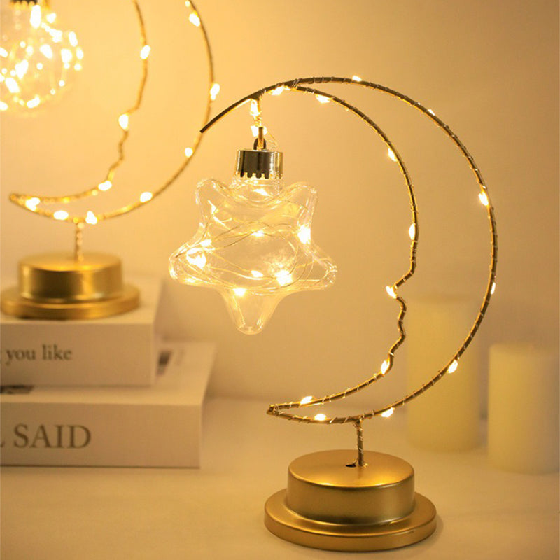 Moon Star Heart LED Table Lamp Decorative Modern Ambient Bedside Night Light