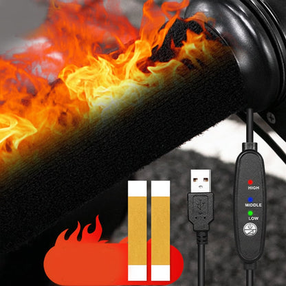 Coperture riscaldanti per manopole da moto, alimentazione USB, tre livelli di calore, tessuto antiscivolo, rivestimenti per manubrio