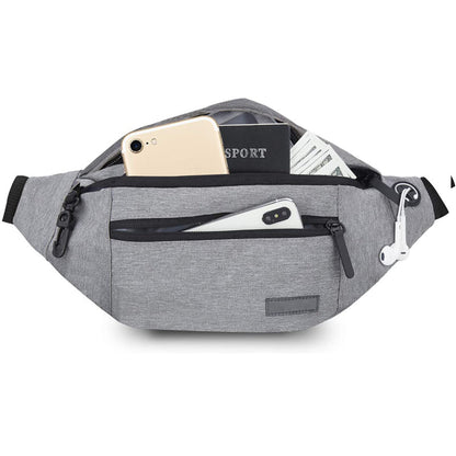 Multifunction Crossbody Waist Bag with Zipper Pockets Adjustable Strap Belt Bag