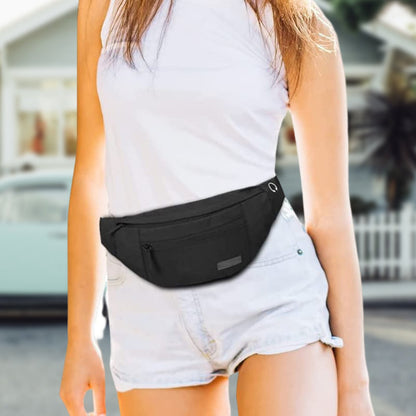 Multifunction Crossbody Waist Bag with Zipper Pockets Adjustable Strap Belt Bag