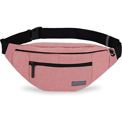 Multifunction Crossbody Waist Bag with Zipper Pockets Adjustable Strap Belt Bag