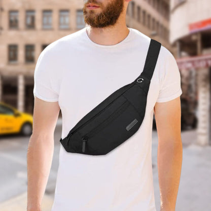 Multifunction Crossbody Waist Bag with Zipper Pockets Adjustable Strap Belt Bag