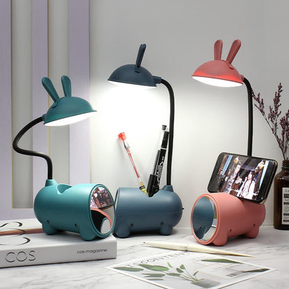 Multifunction Cute Rabbit Desk Lamp LED Touch USB Pen Holder