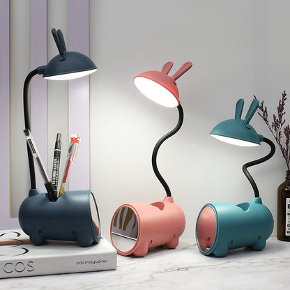 Multifunction Cute Rabbit Desk Lamp LED Touch USB Pen Holder