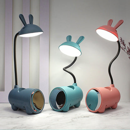 Multifunction Cute Rabbit Desk Lamp LED Touch USB Pen Holder