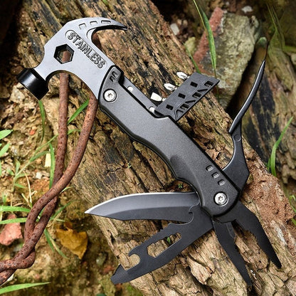 Multifunction Hammer Multi Tool 7 in 1 Portable Survival Hammer for Camping Repair and DIY