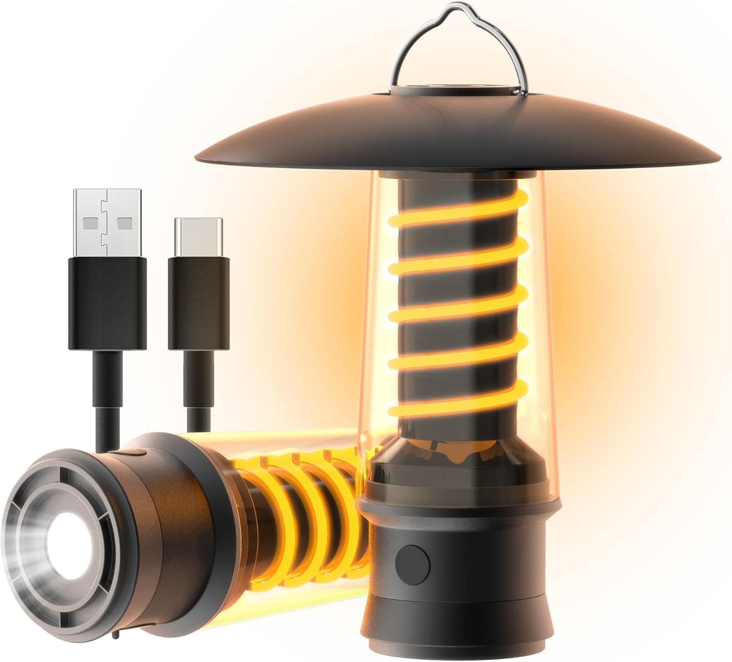 Multifunction LED Camping Lantern Adjustable Light Rechargeable Outdoor Lamp