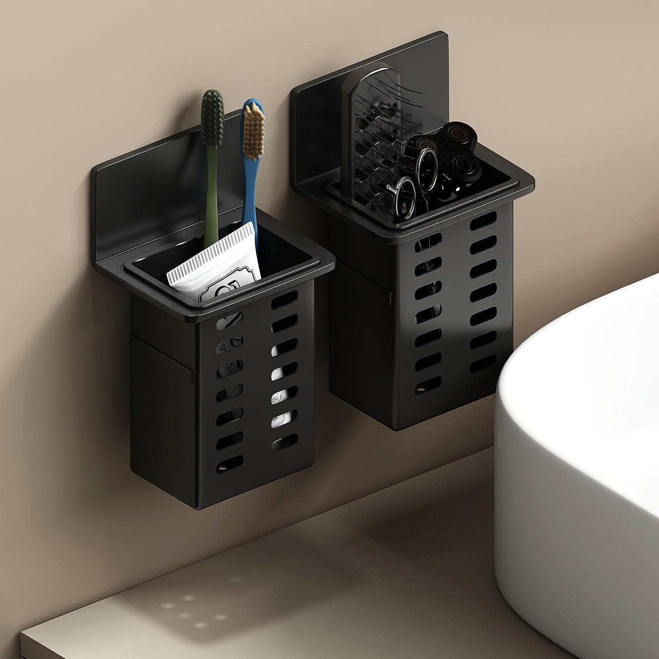 Multifunction Wall Shelf for Bathroom and Kitchen No Drill Self Adhesive Storage Rack