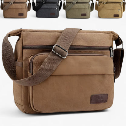 Multifunctional Canvas Shoulder Bag for Men Large Capacity Everyday Carry