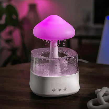 Mushroom Cloud Rain Humidifier Air Purifier Night Light