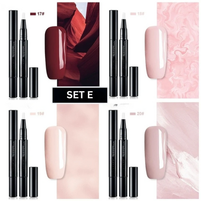 Nail Art Gel Polish Pen with Precision Brush and Glossy Finish