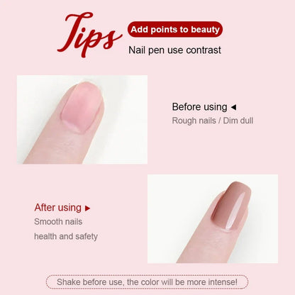 Nail Art Gel Polish Pen with Precision Brush and Glossy Finish