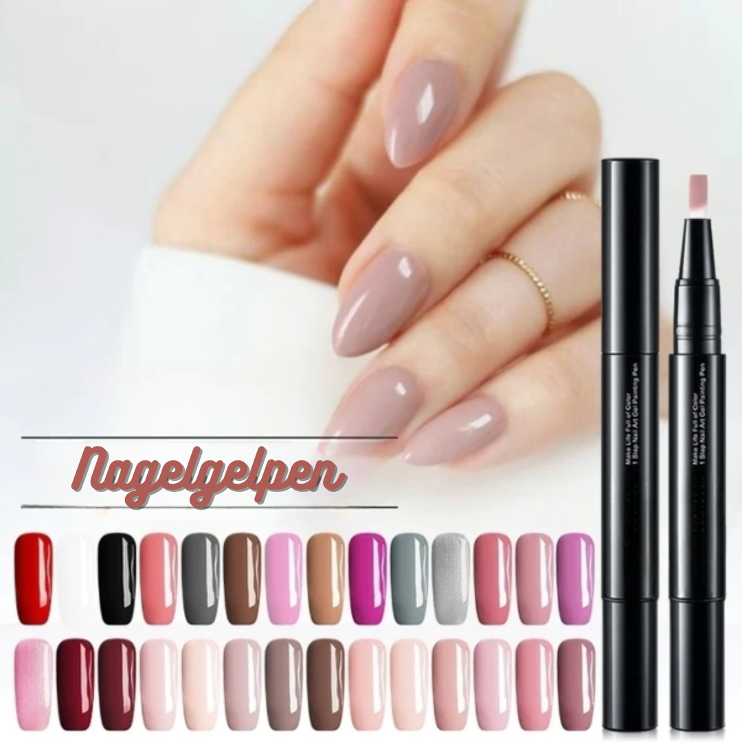 Nail Art Gel Polish Pen with Precision Brush and Glossy Finish