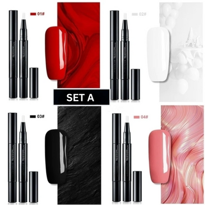 Nail Art Gel Polish Pen with Precision Brush and Glossy Finish