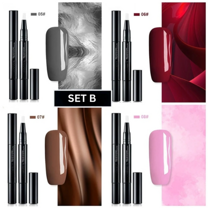 Nail Art Gel Polish Pen with Precision Brush and Glossy Finish