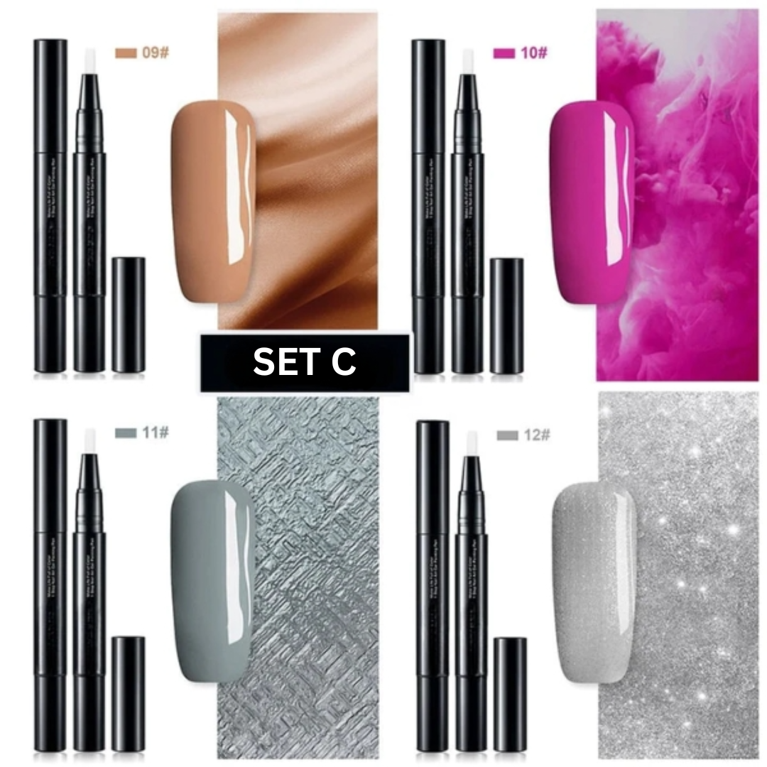 Nail Art Gel Polish Pen with Precision Brush and Glossy Finish