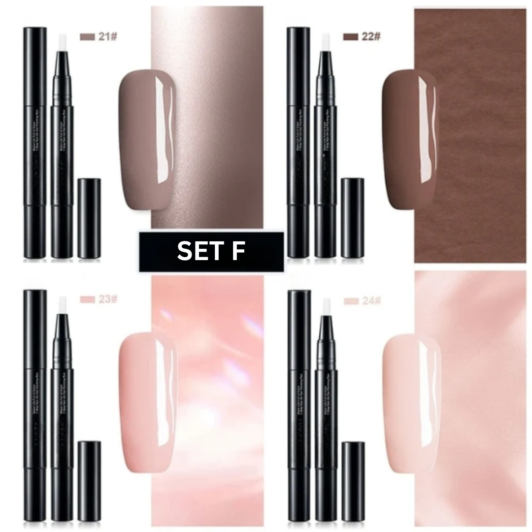 Nail Art Gel Polish Pen with Precision Brush and Glossy Finish