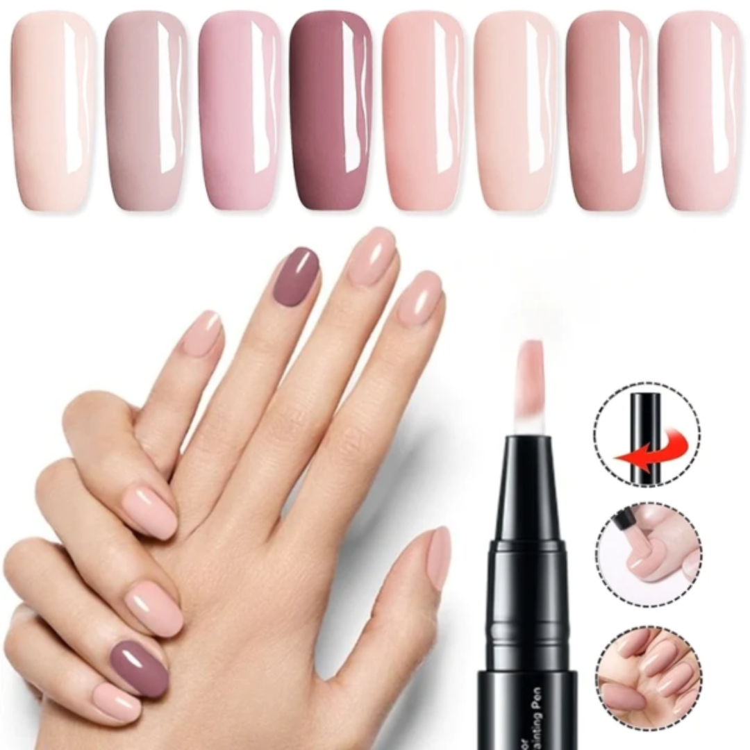 Nail Art Gel Polish Pen with Precision Brush and Glossy Finish