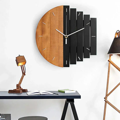 Natural Wooden Wall Clock Silent Movement Home Decor