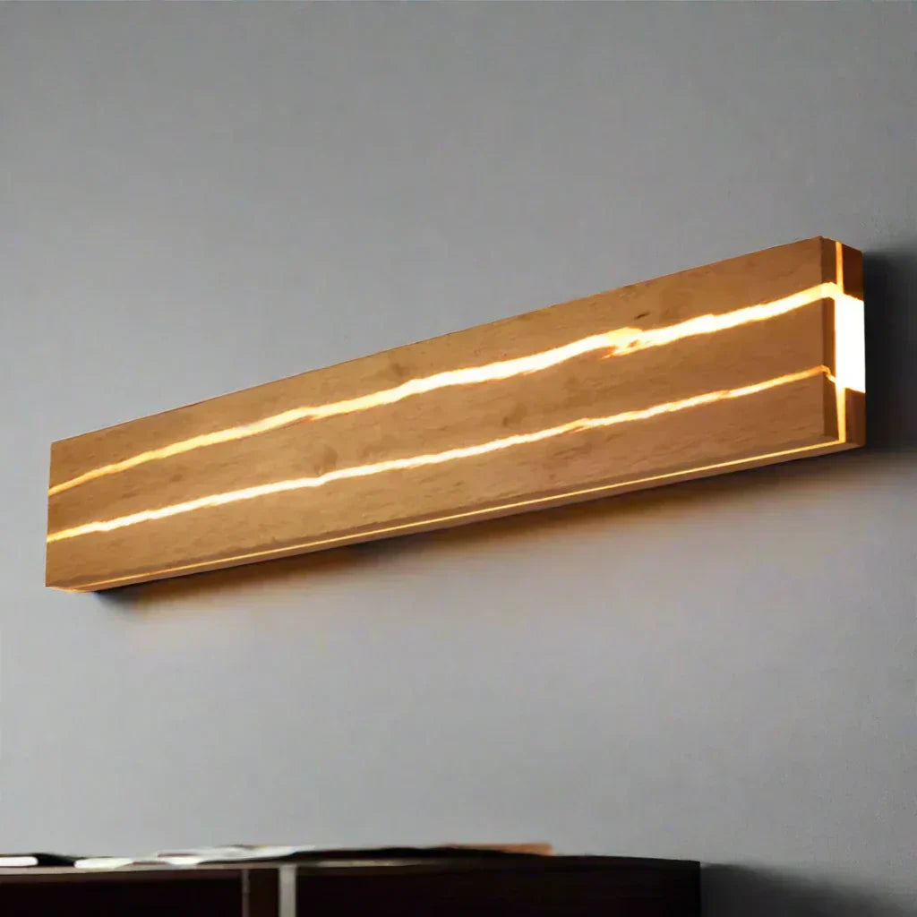 Natural Wooden Wall Light with Modern LED Design