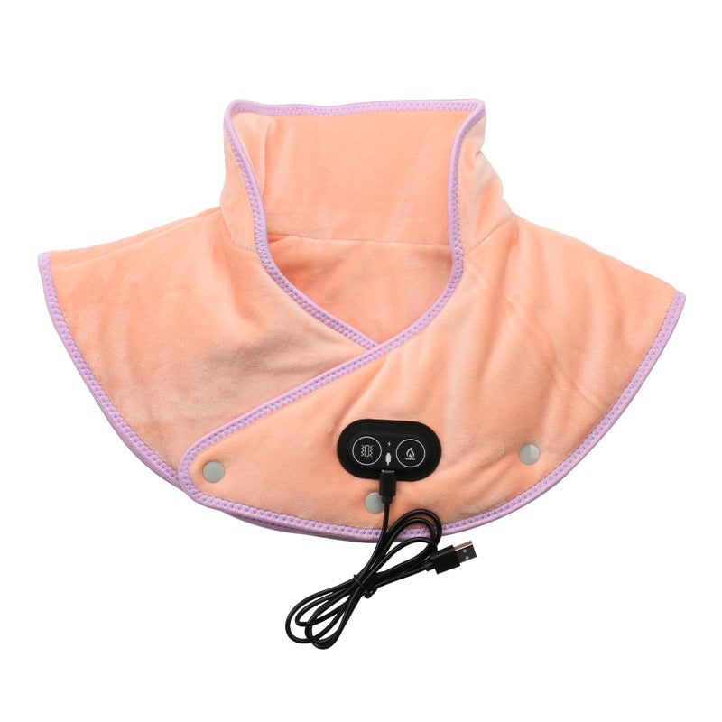 Neck Shoulder Heating Pad USB Plush Vibration Massage Electric Warmth Wrap