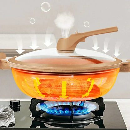 Nonstick Wok Pan with Steamer Basket Multifunction Wok Pan for Gas Induction Electric Stove