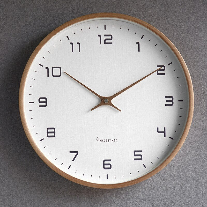 Nordic Minimalist Wooden Wall Clock Silent Scandinavian Home Decor