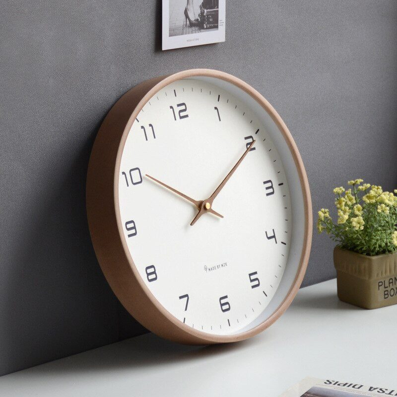 Nordic Minimalist Wooden Wall Clock Silent Scandinavian Home Decor