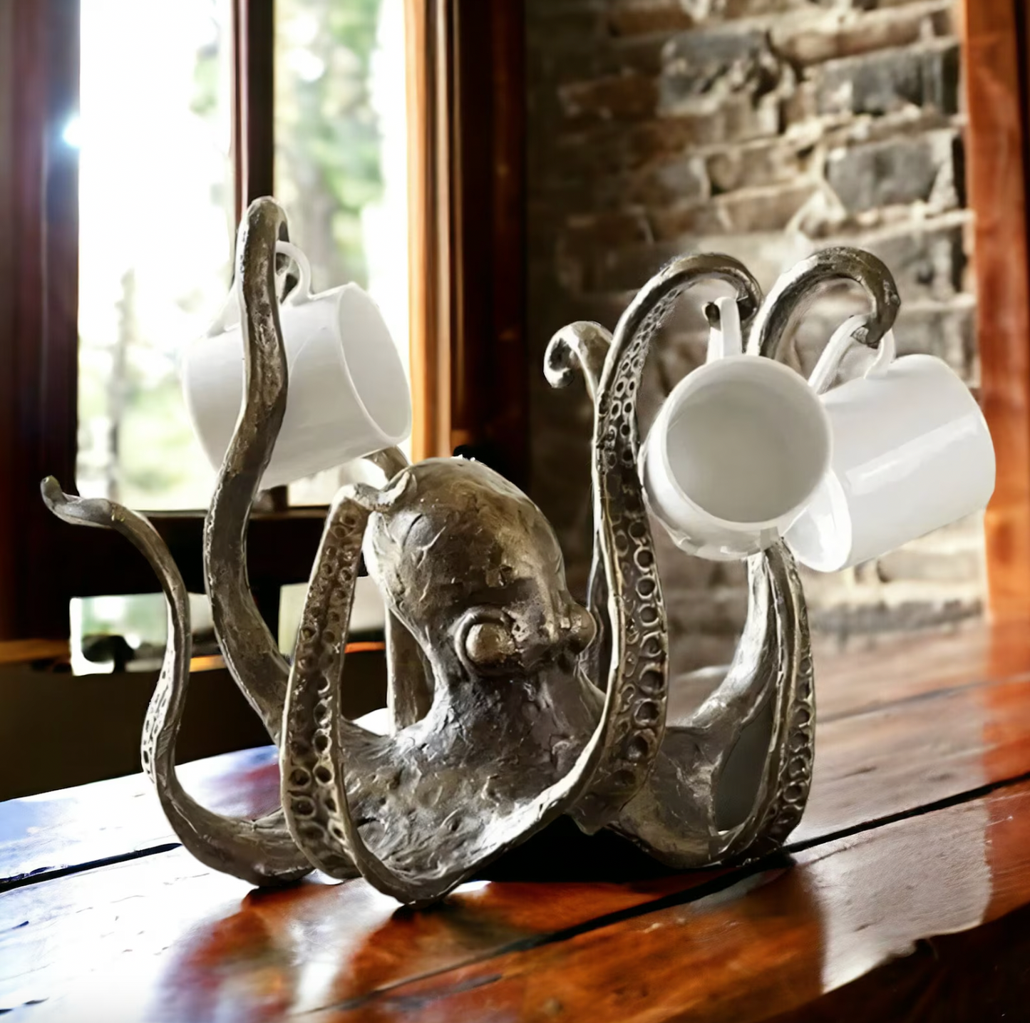 Octopus Mug Holder Resin Coffee Cup Rack Nautical Kitchen Decor Display Stand