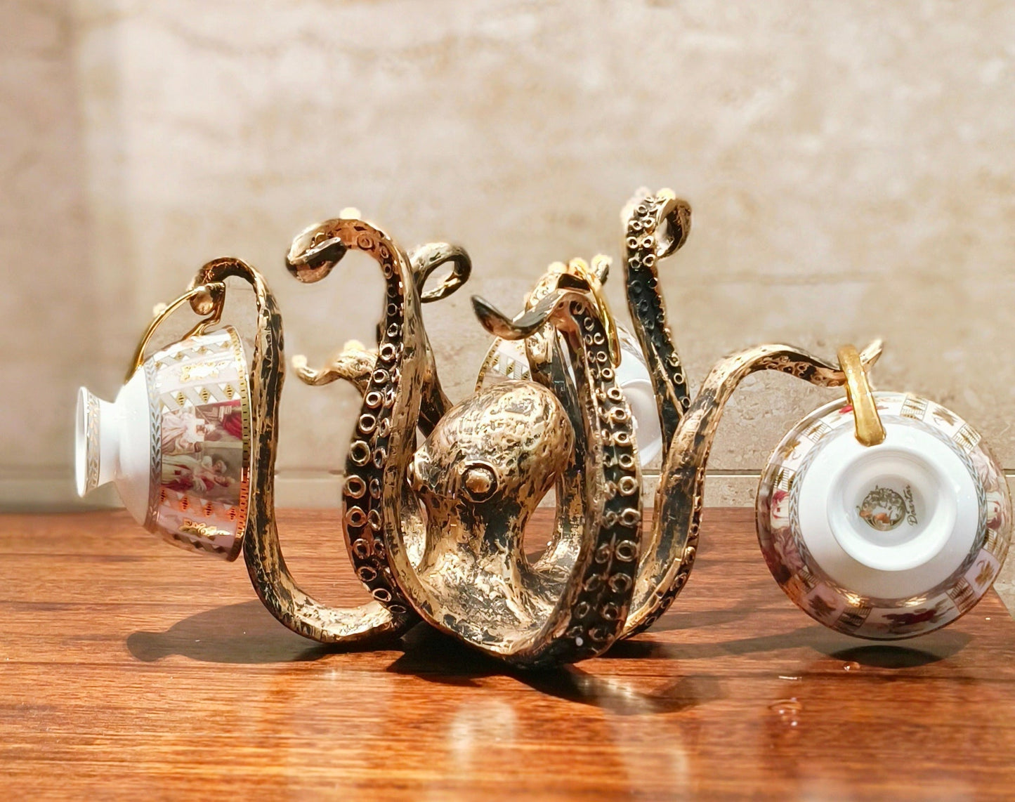 Octopus Mug Holder Resin Coffee Cup Rack Nautical Kitchen Decor Display Stand