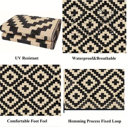 Outdoor Camping Rug Waterproof Reversible Foldable Patio Garden Mat