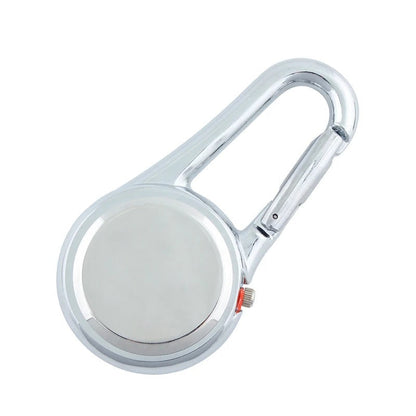 Outdoor Clip Watch Round Dial Carabiner Hook Portable Pocket Timepiece