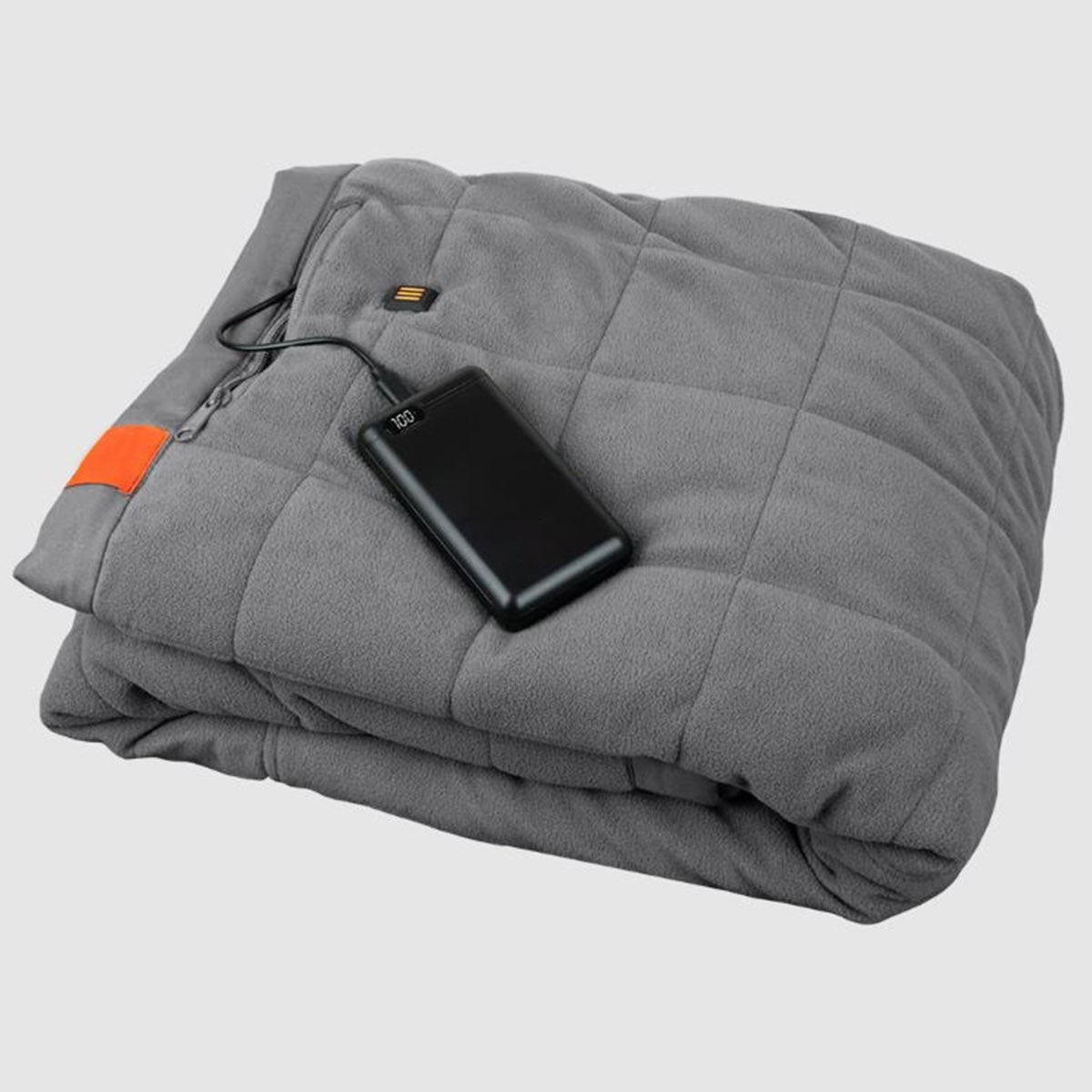 Udendørs opvarmet tæppe med batteristrøm, USB-powerbank, tre varmezoner, fleece og bærbart camping- og tailgate-omslag
