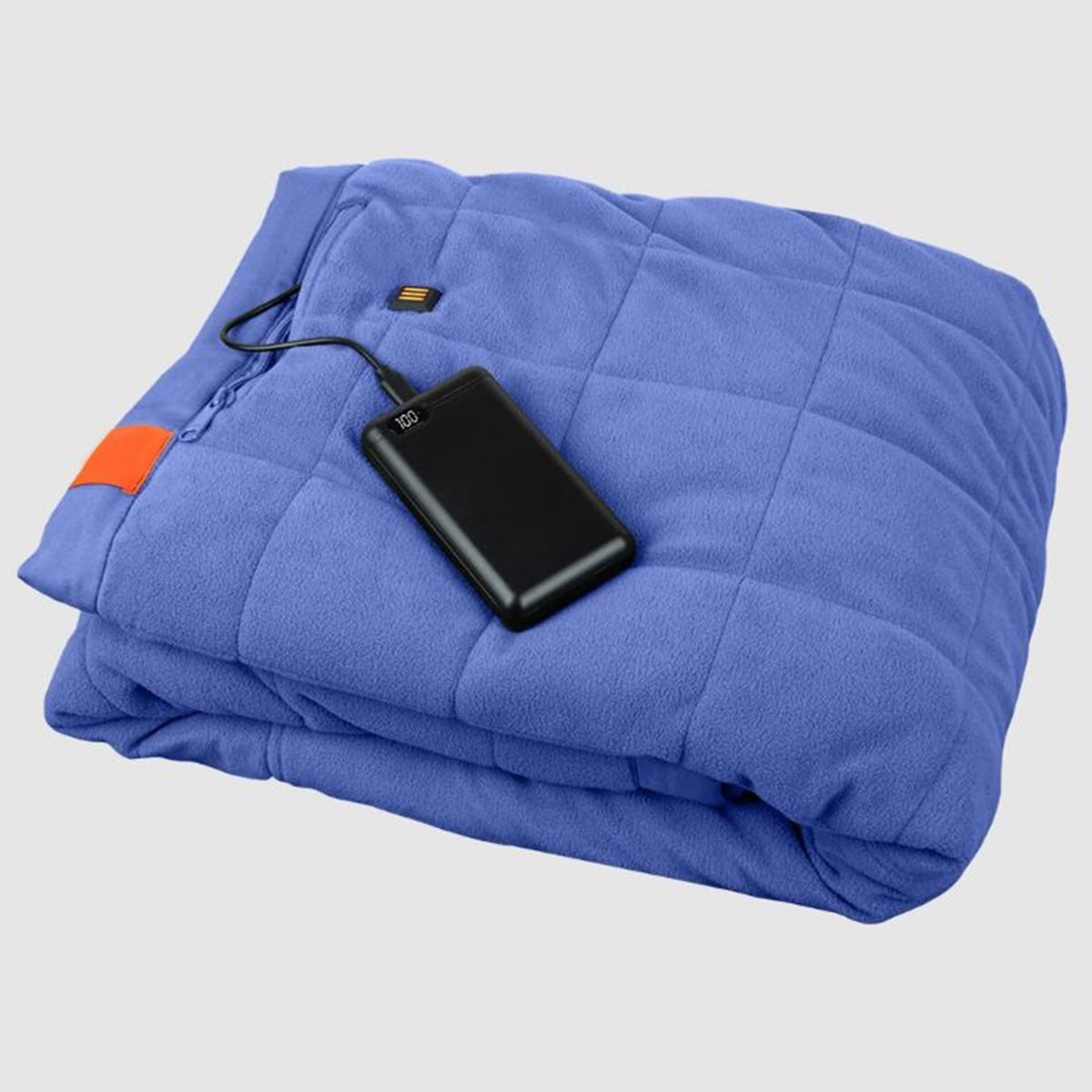 Udendørs opvarmet tæppe med batteristrøm, USB-powerbank, tre varmezoner, fleece og bærbart camping- og tailgate-omslag