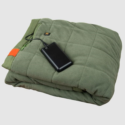 Udendørs opvarmet tæppe med batteristrøm, USB-powerbank, tre varmezoner, fleece og bærbart camping- og tailgate-omslag