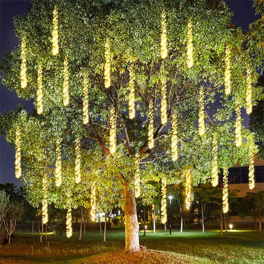 Outdoor LED Meteor Shower Lights Enchanting Decorative String Lights