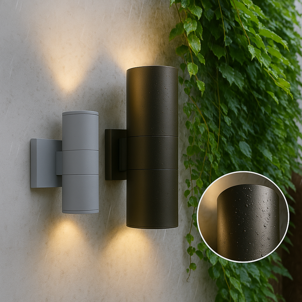 Moderne LED-væglampe til udendørs brug, stilren lampe til have, terrasse og indgangsparti