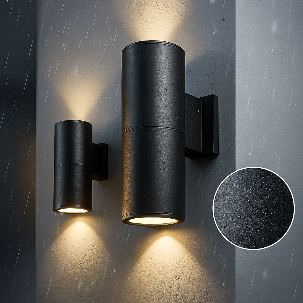 Moderne LED-væglampe til udendørs brug, stilren lampe til have, terrasse og indgangsparti