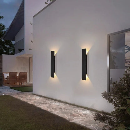 Outdoor LED Wall Light Modern Up Down Glow Fixture for Patios Entrances