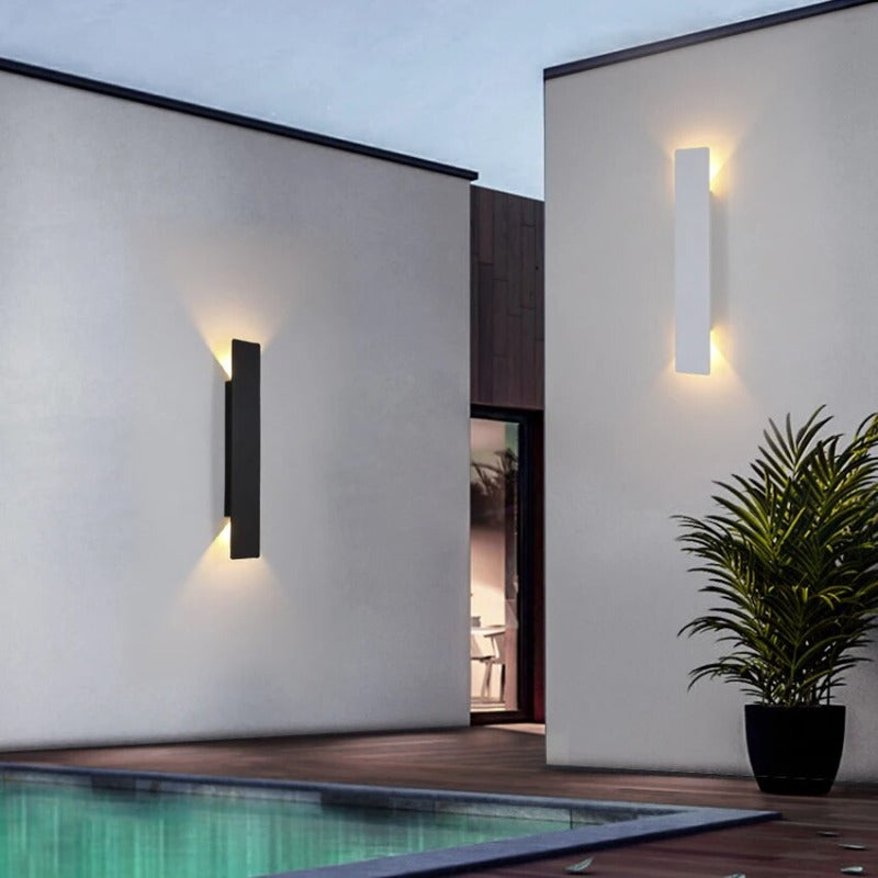 Outdoor LED Wall Light Modern Up Down Glow Fixture for Patios Entrances