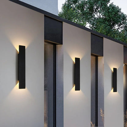 Outdoor LED Wall Light Modern Up Down Glow Fixture for Patios Entrances