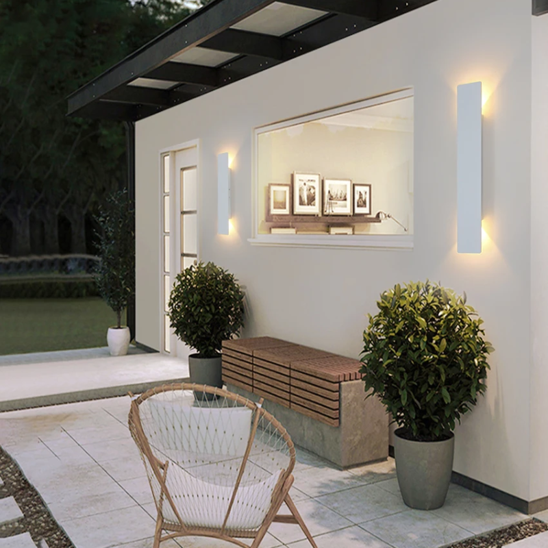 Outdoor LED Wall Light Modern Up Down Glow Fixture for Patios Entrances