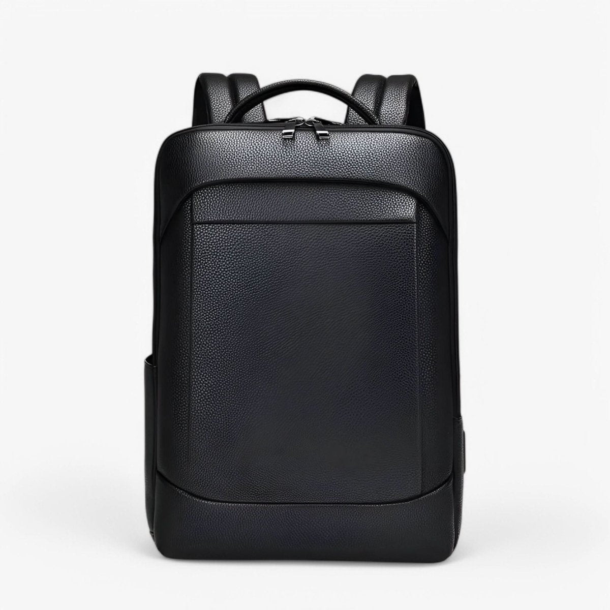 PU Leather Laptop Backpack USB Charging Travel Work Daily Carry 15.6 Inch Black