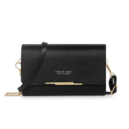 PU Vegan Leather Womens Handbag Soft Flap Design Shoulder Bag