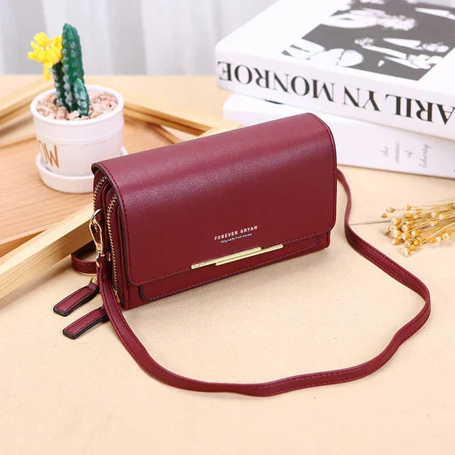PU Vegan Leather Womens Handbag Soft Flap Design Shoulder Bag