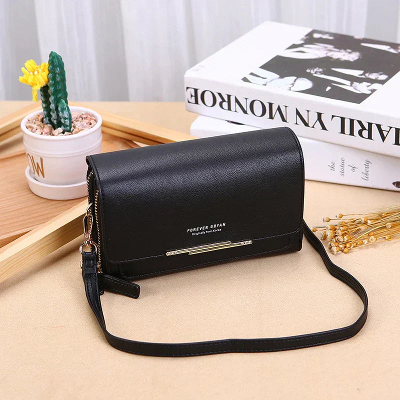PU Vegan Leather Womens Handbag Soft Flap Design Shoulder Bag