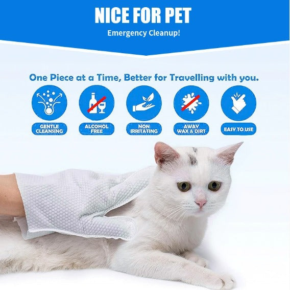Pet Cleaning Gloves Quick Wipe Care Reusable Hygiene Grooming