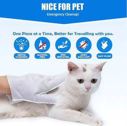 Pet Cleaning Gloves Quick Wipe Care Reusable Hygiene Grooming