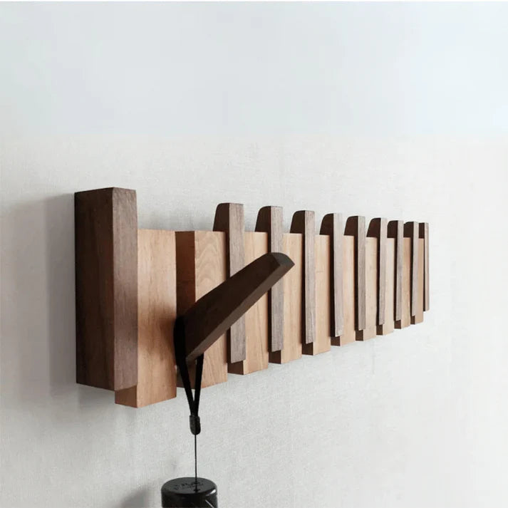 Piano Wall Coat Rack Wooden Wall Mounted Coat Hook Organizer with Multiple Hooks for Entryway Hallway Storage