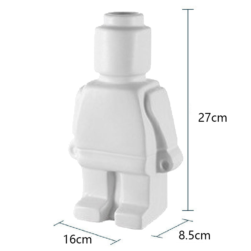 PixelGrow Robot Brick Plant Pots Playful Decorative Planters for Home and Office